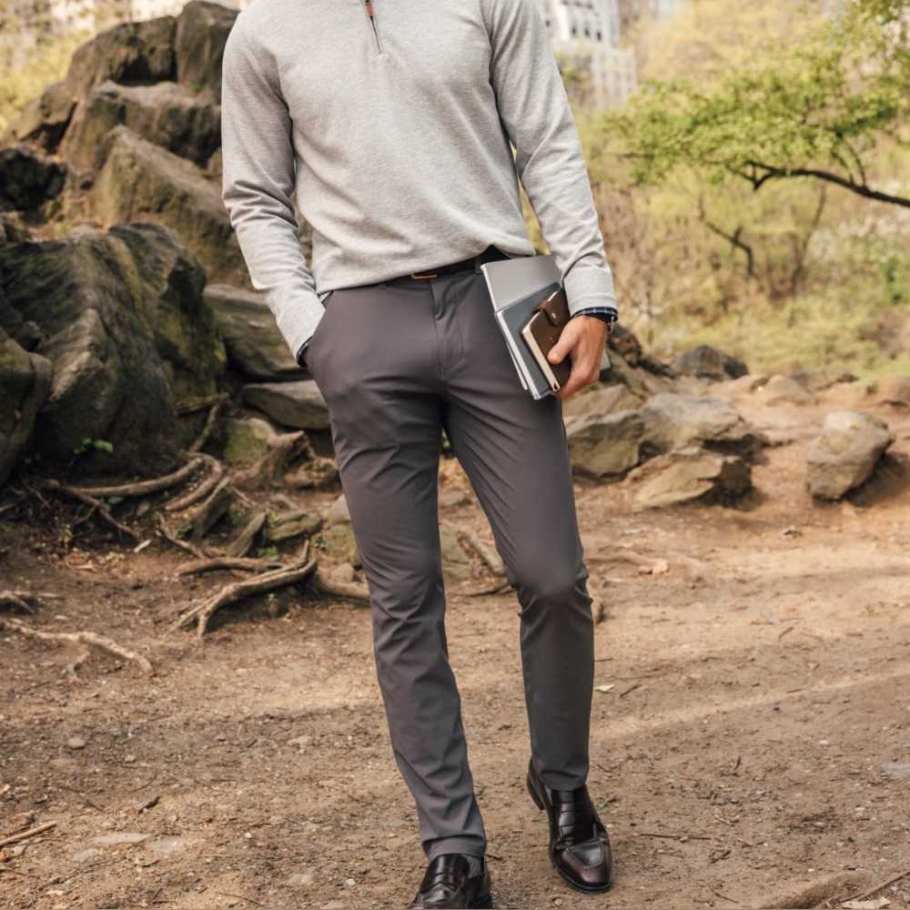 Mizzen + Main Helmsman Chino Slim Pants Charcoal Size 38X34L
